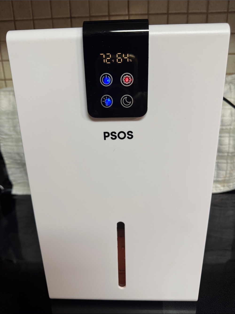 White Ultrasonic Humidifier with Digital Touch Controls